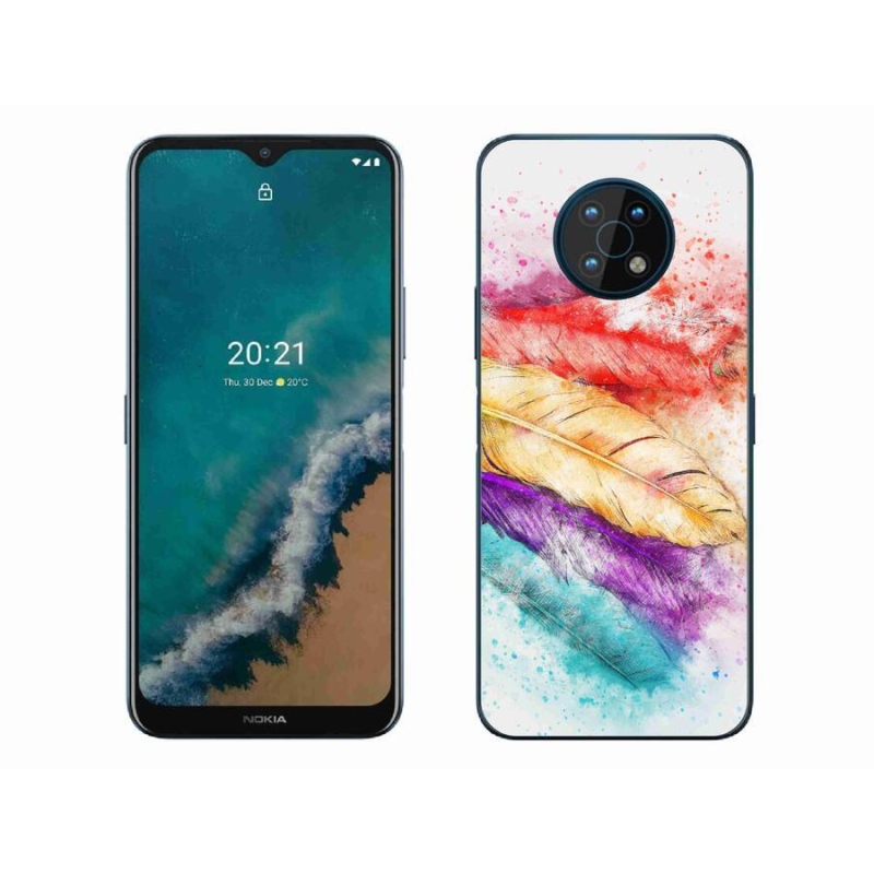 Gelový kryt mmCase na mobil Nokia G50 - barevné peří