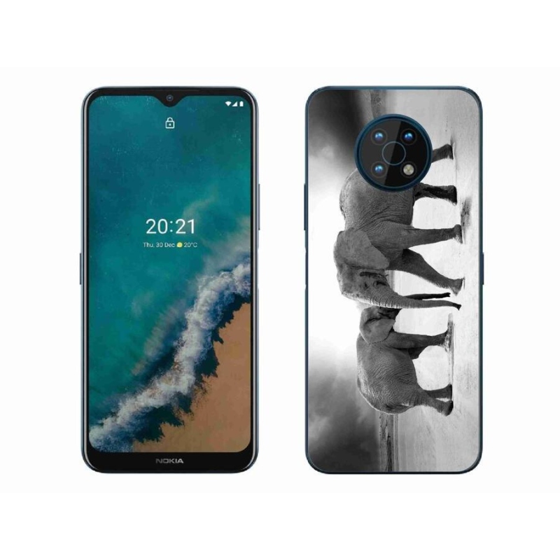 Gelový kryt mmCase na mobil Nokia G50 - černobílí sloni