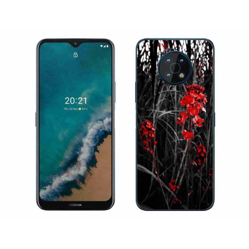 Gelový kryt mmCase na mobil Nokia G50 - červená rostlina