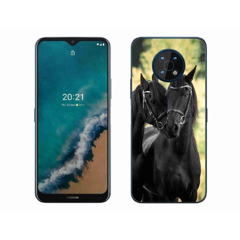 Gelový kryt mmCase na mobil Nokia G50 - dva černí koně