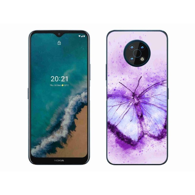 Gelový kryt mmCase na mobil Nokia G50 - fialový motýl