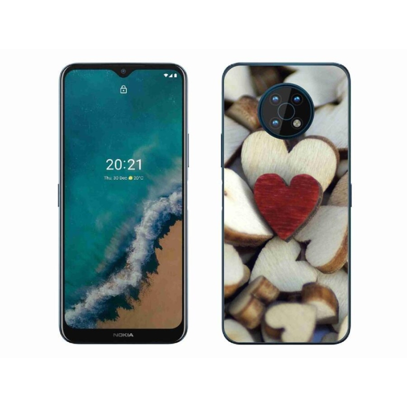 Gelový kryt mmCase na mobil Nokia G50 - gravírované červené srdce