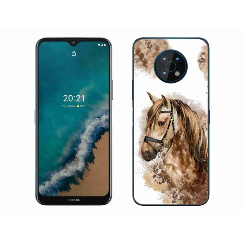 Gelový kryt mmCase na mobil Nokia G50 - hnědý kreslený kůň