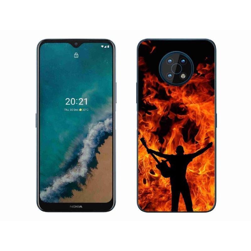 Gelový kryt mmCase na mobil Nokia G50 - muzikant a oheň