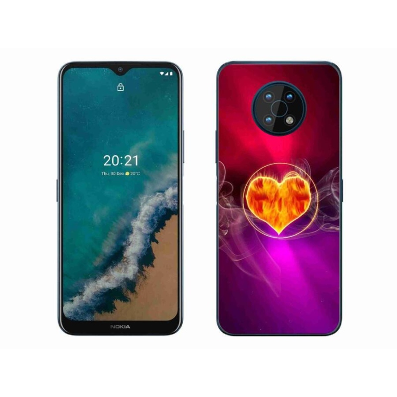Gelový kryt mmCase na mobil Nokia G50 - ohnivé srdce