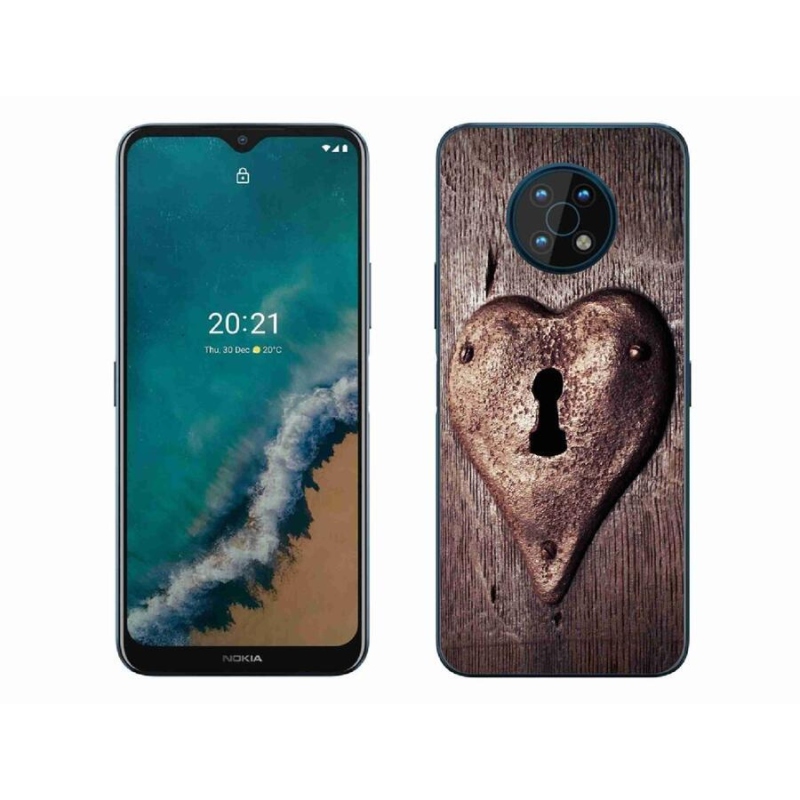 Gelový kryt mmCase na mobil Nokia G50 - zámek ve tvaru srdce