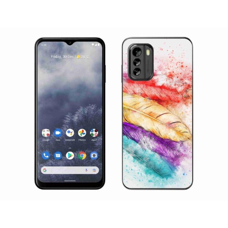 Gelový kryt mmCase na mobil Nokia G60 5G - barevné peří