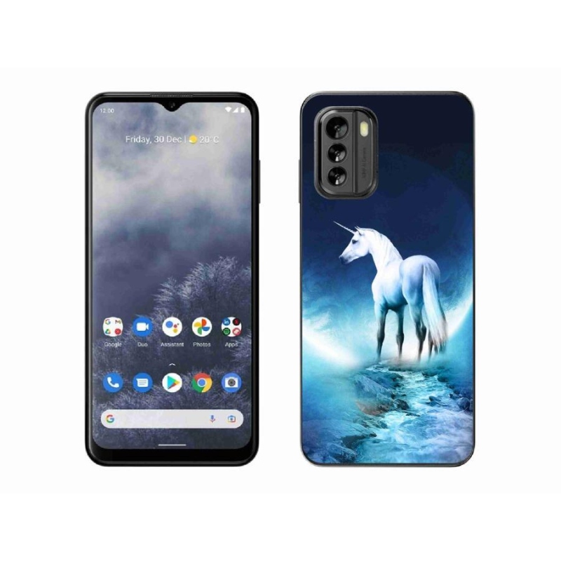 Gelový kryt mmCase na mobil Nokia G60 5G - bílý jednorožec