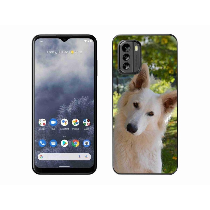 Gelový kryt mmCase na mobil Nokia G60 5G - bílý švýcarský ovčák 1