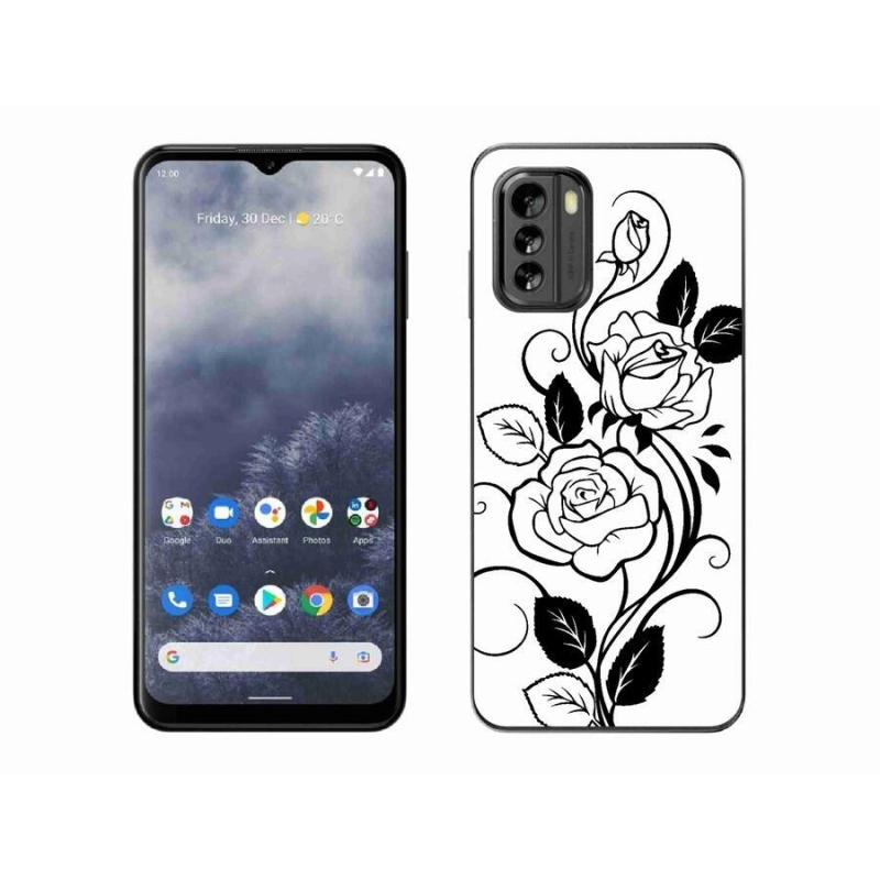 Gelový kryt mmCase na mobil Nokia G60 5G - černobílá růže