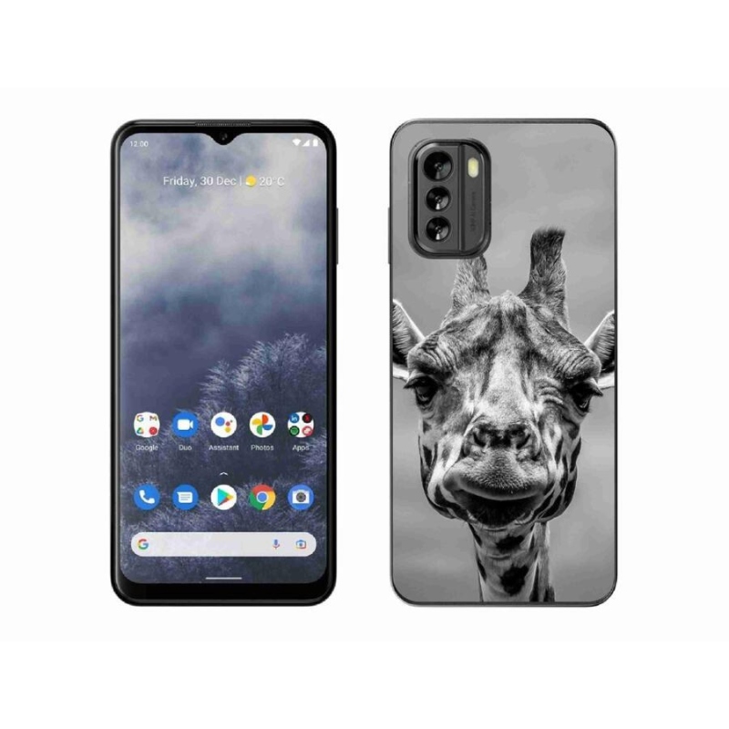 Gelový kryt mmCase na mobil Nokia G60 5G - černobílá žirafa