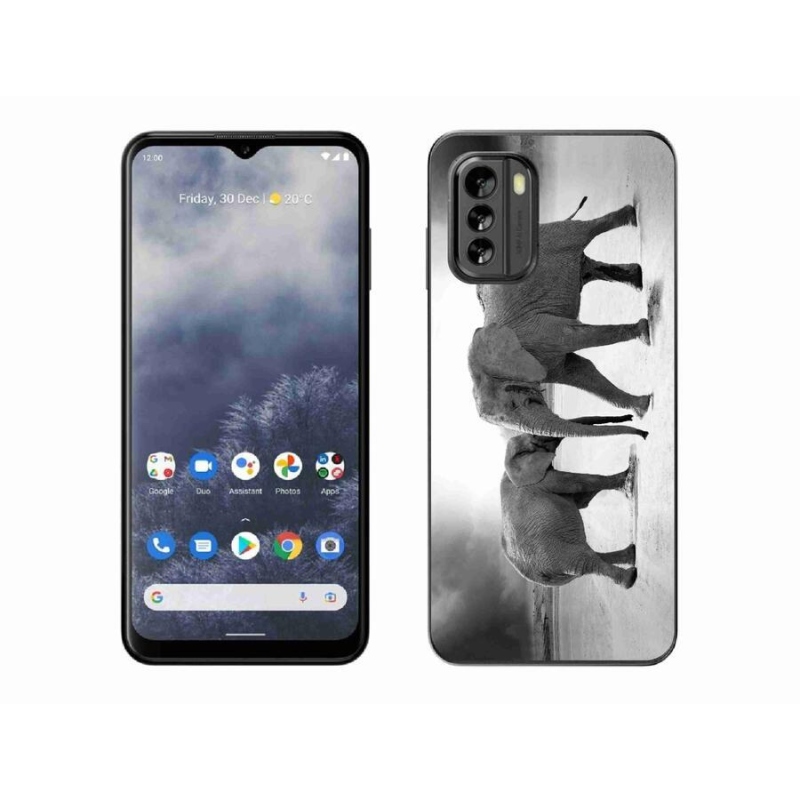 Gelový kryt mmCase na mobil Nokia G60 5G - černobílí sloni