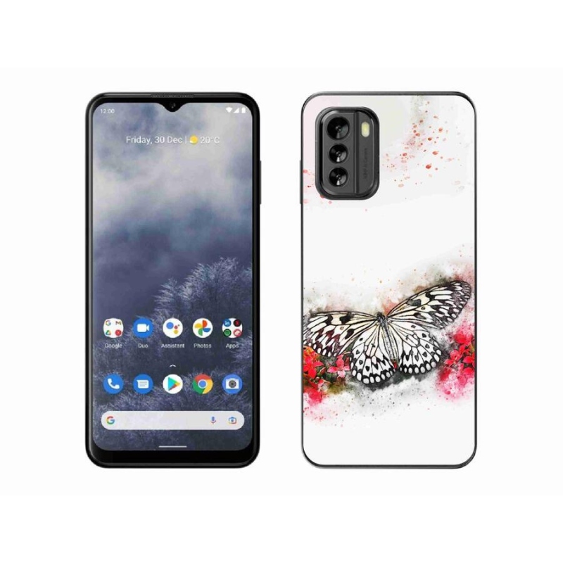 Gelový kryt mmCase na mobil Nokia G60 5G - černobílý motýl