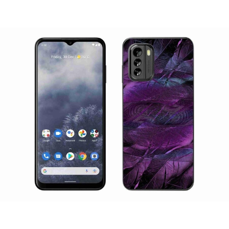 Gelový kryt mmCase na mobil Nokia G60 5G - fialová pírka