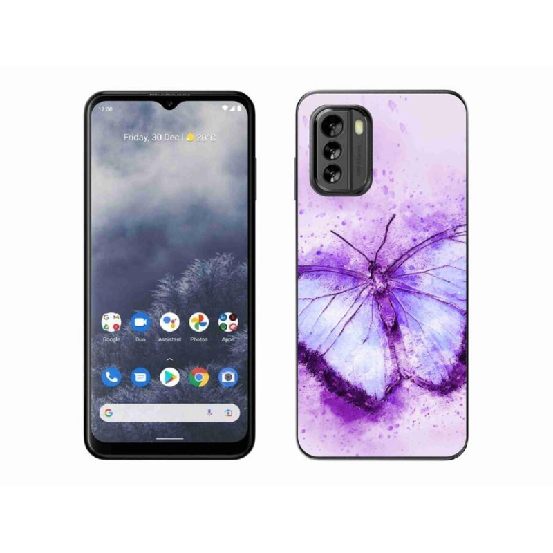 Gelový kryt mmCase na mobil Nokia G60 5G - fialový motýl