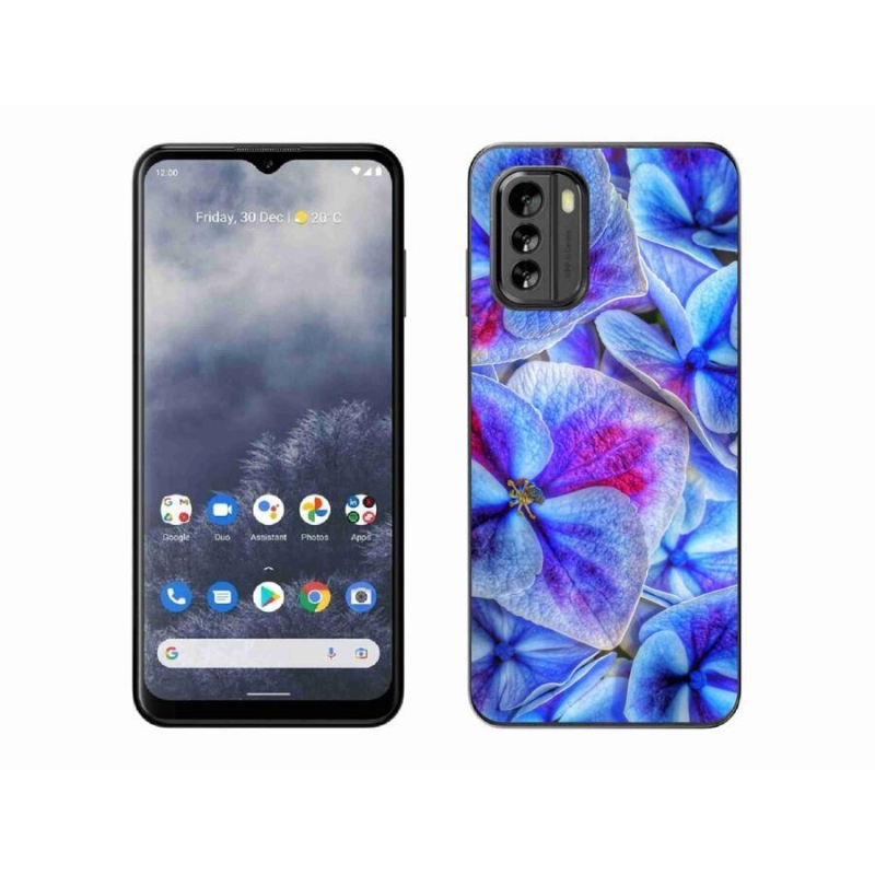 Gelový kryt mmCase na mobil Nokia G60 5G - modré květy 1
