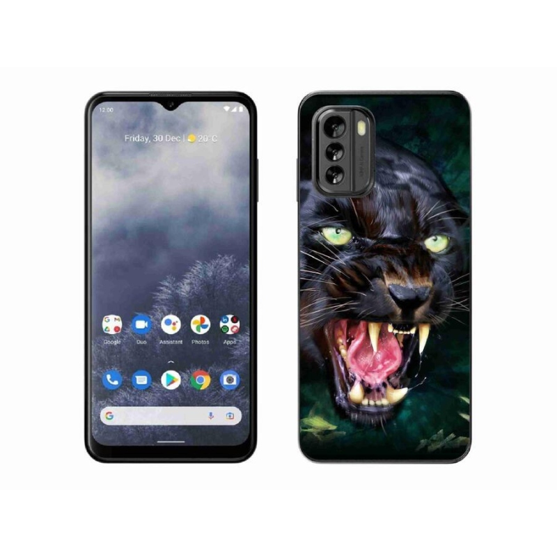 Gelový kryt mmCase na mobil Nokia G60 5G - rozzuřený černý panter