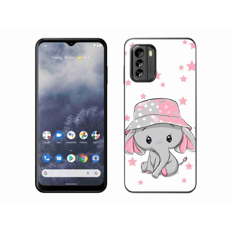 Gelový kryt mmCase na mobil Nokia G60 5G - růžový slon
