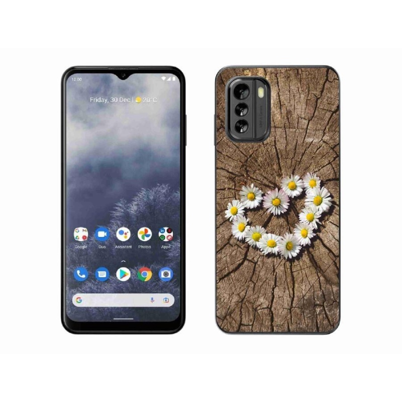 Gelový kryt mmCase na mobil Nokia G60 5G - srdce z kopretin
