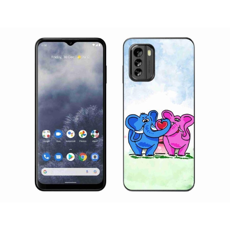 Gelový kryt mmCase na mobil Nokia G60 5G - zamilovaní sloni