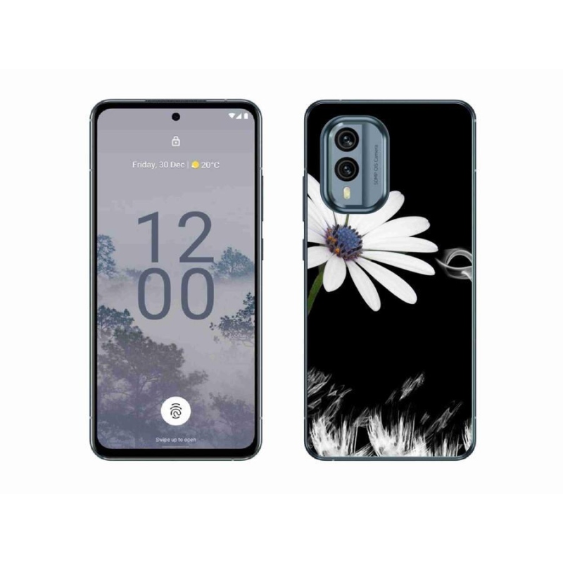 Gelový kryt mmCase na mobil Nokia X30 5G - bílá květina