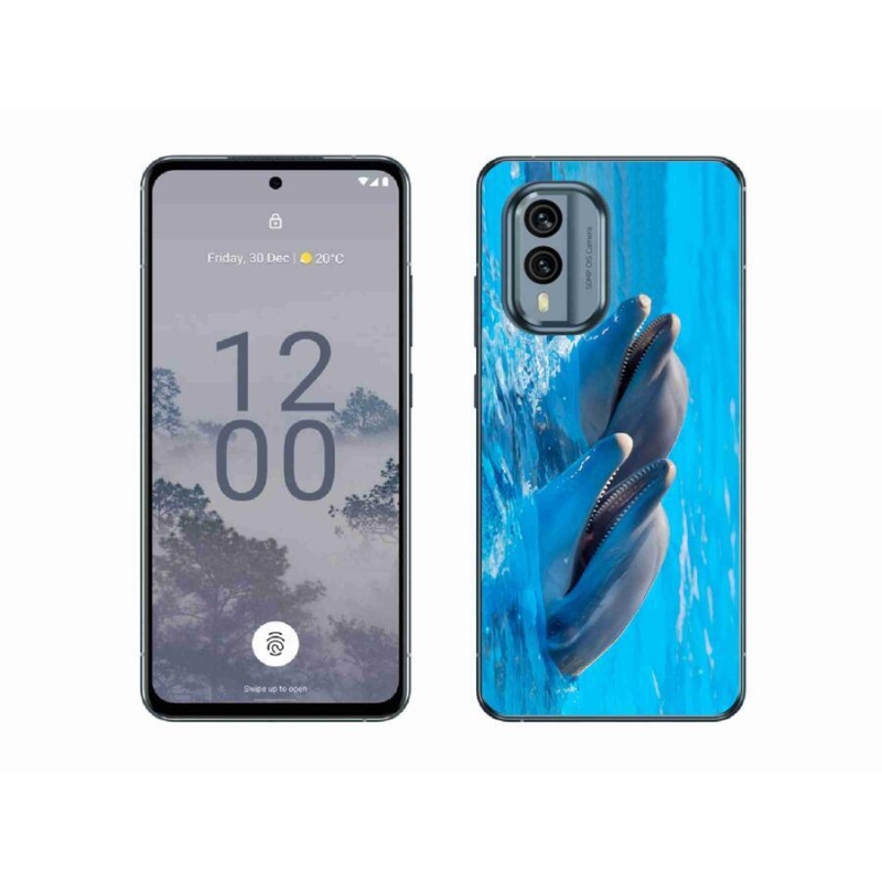 Gelový kryt mmCase na mobil Nokia X30 5G - delfíni