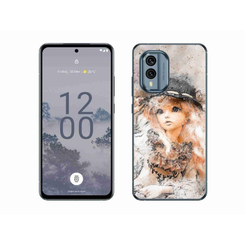 Gelový kryt mmCase na mobil Nokia X30 5G - holčička s kloboukem