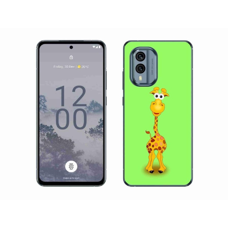 Gelový kryt mmCase na mobil Nokia X30 5G - kreslená žirafa
