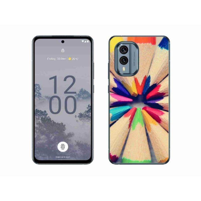 Gelový kryt mmCase na mobil Nokia X30 5G - pastelky