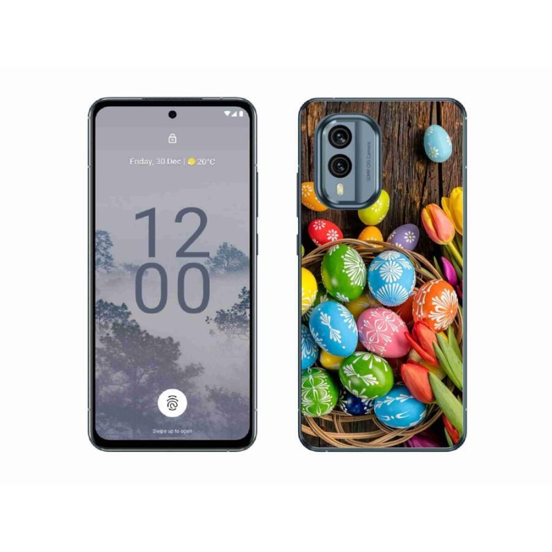 Gelový kryt mmCase na mobil Nokia X30 5G - velikonoční vajíčka