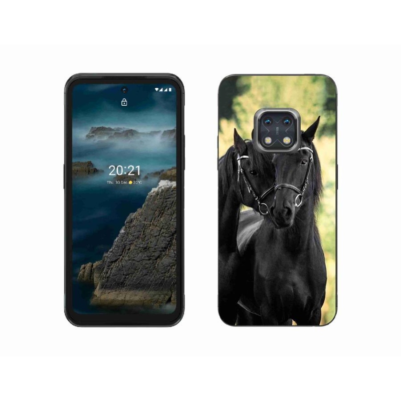 Gelový kryt mmCase na mobil Nokia XR20 - dva černí koně