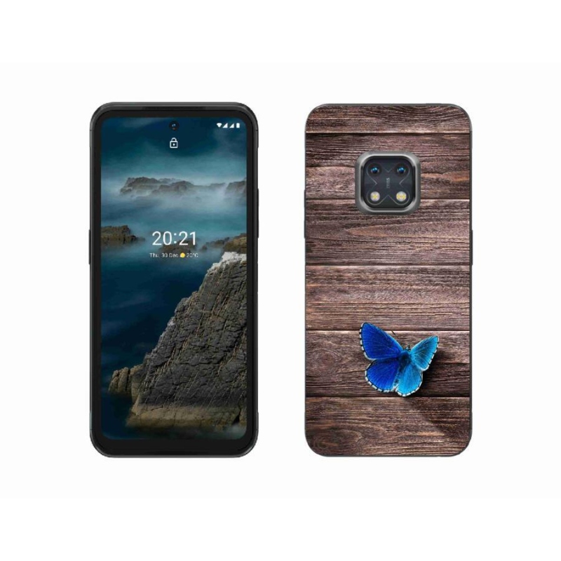 Gelový kryt mmCase na mobil Nokia XR20 - modrý motýl 1