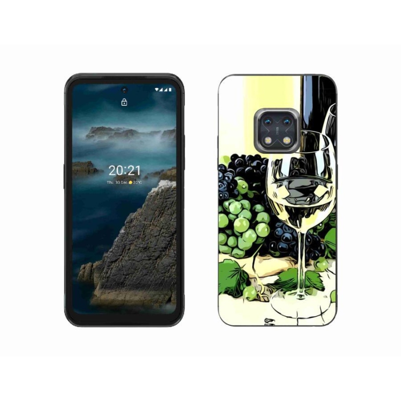 Gelový kryt mmCase na mobil Nokia XR20 - sklenka vína