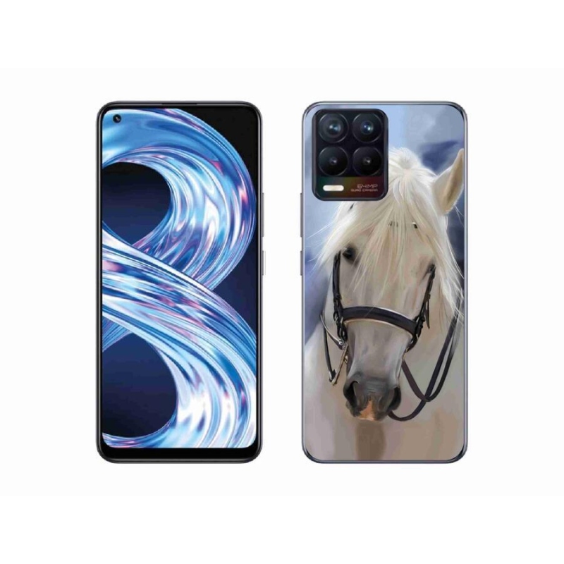 Gelový kryt mmCase na mobil Realme 8 4G - bílý kůň