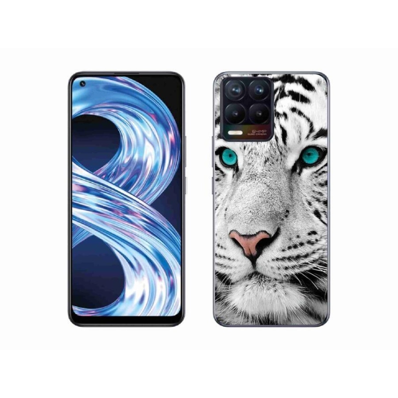 Gelový kryt mmCase na mobil Realme 8 4G - bílý tygr