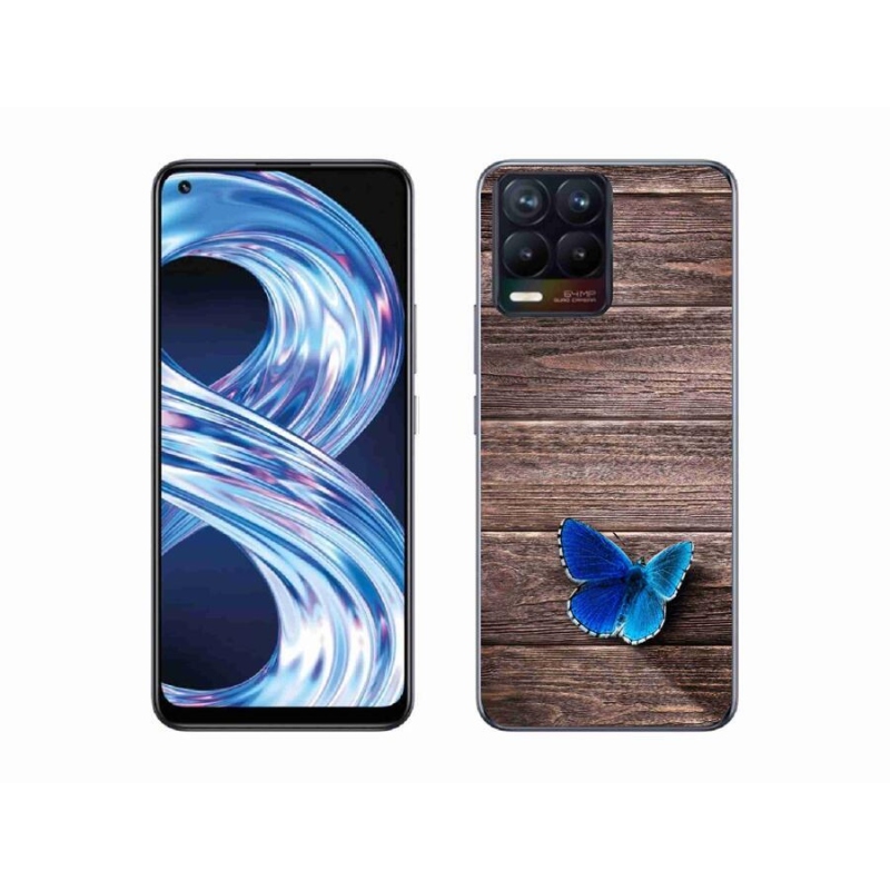 Gelový kryt mmCase na mobil Realme 8 4G - modrý motýl 1