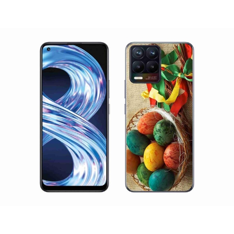 Gelový kryt mmCase na mobil Realme 8 4G - pomlázky a vajíčka