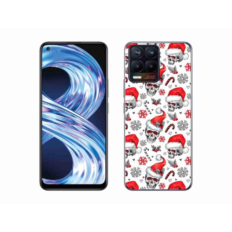 Gelový kryt mmCase na mobil Realme 8 4G - vánoční lebky