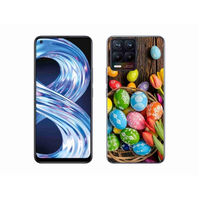 Gelový kryt mmCase na mobil Realme 8 4G - velikonoční vajíčka