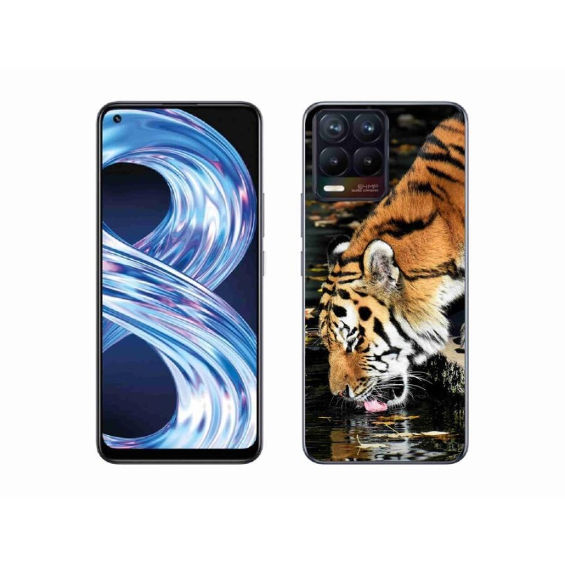 Gelový kryt mmCase na mobil Realme 8 4G - žíznivý tygr