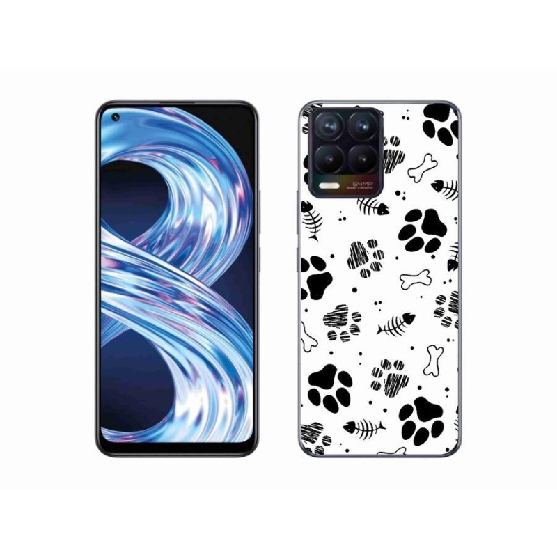 Gelový kryt mmCase na mobil Realme 8 Pro - psí tlapky 1