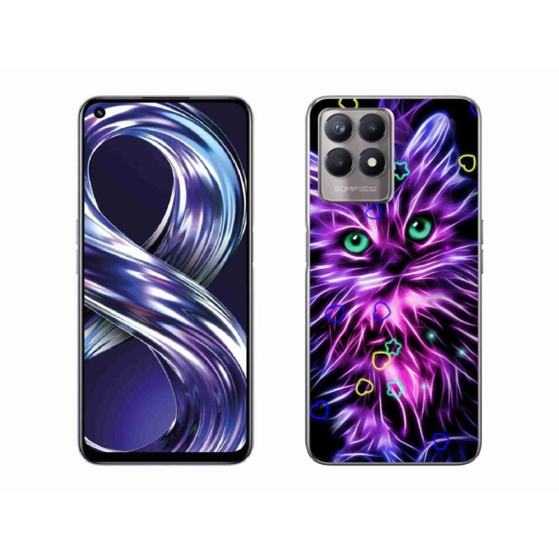 Gelový kryt mmCase na mobil Realme 8i - abstraktní kočka