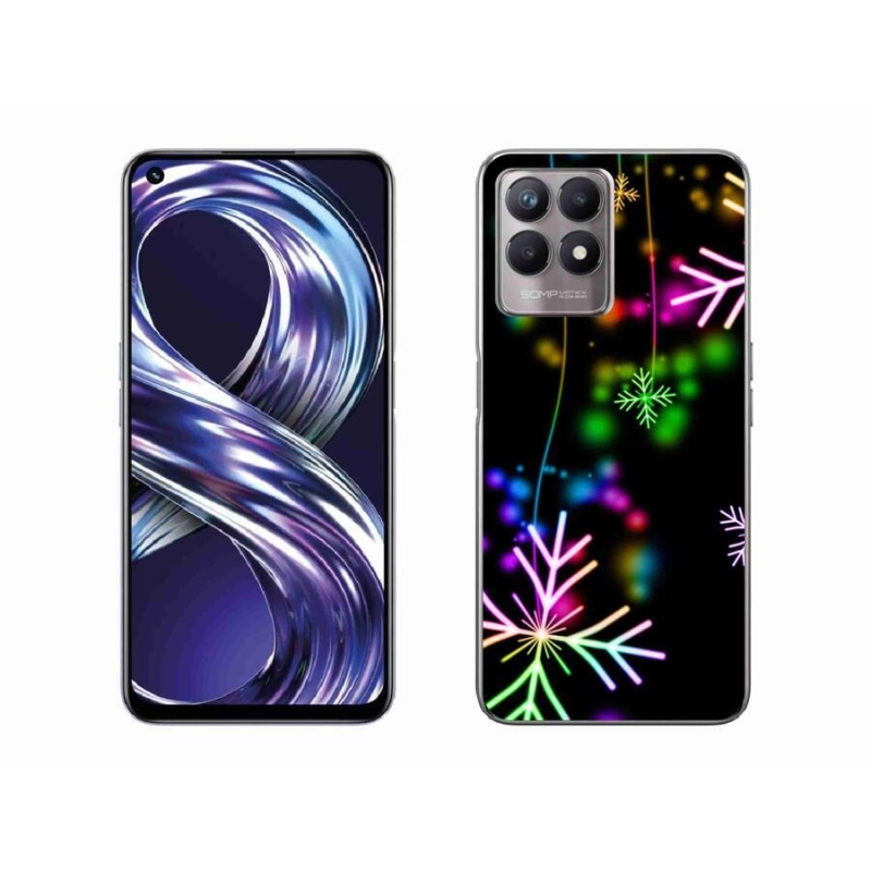 Gelový kryt mmCase na mobil Realme 8i - barevné vločky