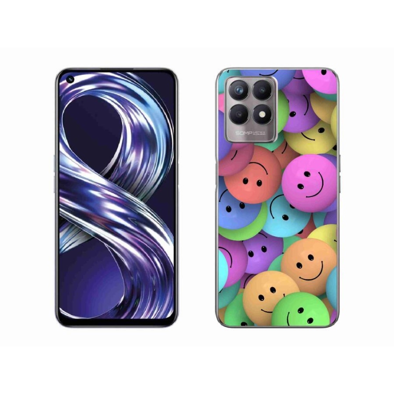 Gelový kryt mmCase na mobil Realme 8i - barevní smajlíci