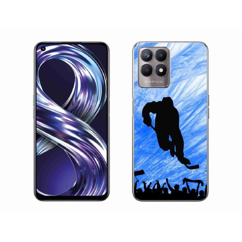 Gelový kryt mmCase na mobil Realme 8i - hokejový hráč