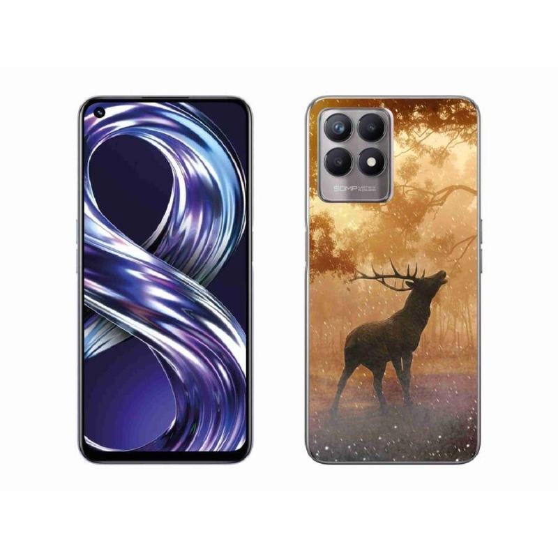 Gelový kryt mmCase na mobil Realme 8i - jelen v říji