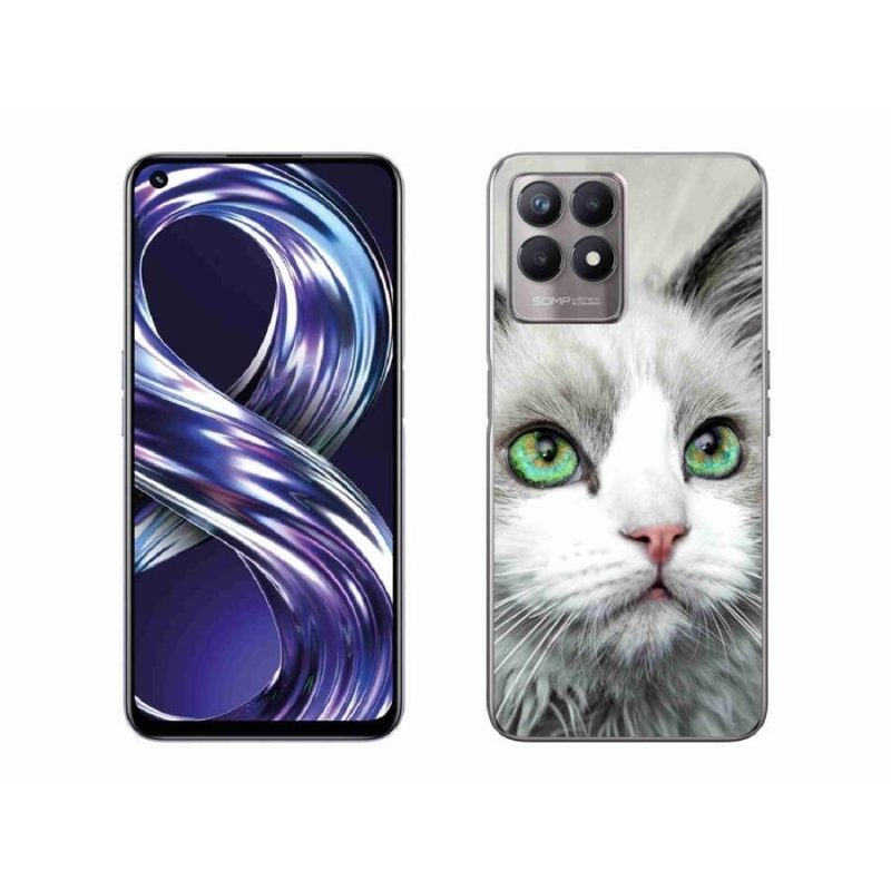 Gelový kryt mmCase na mobil Realme 8i - kočičí pohled