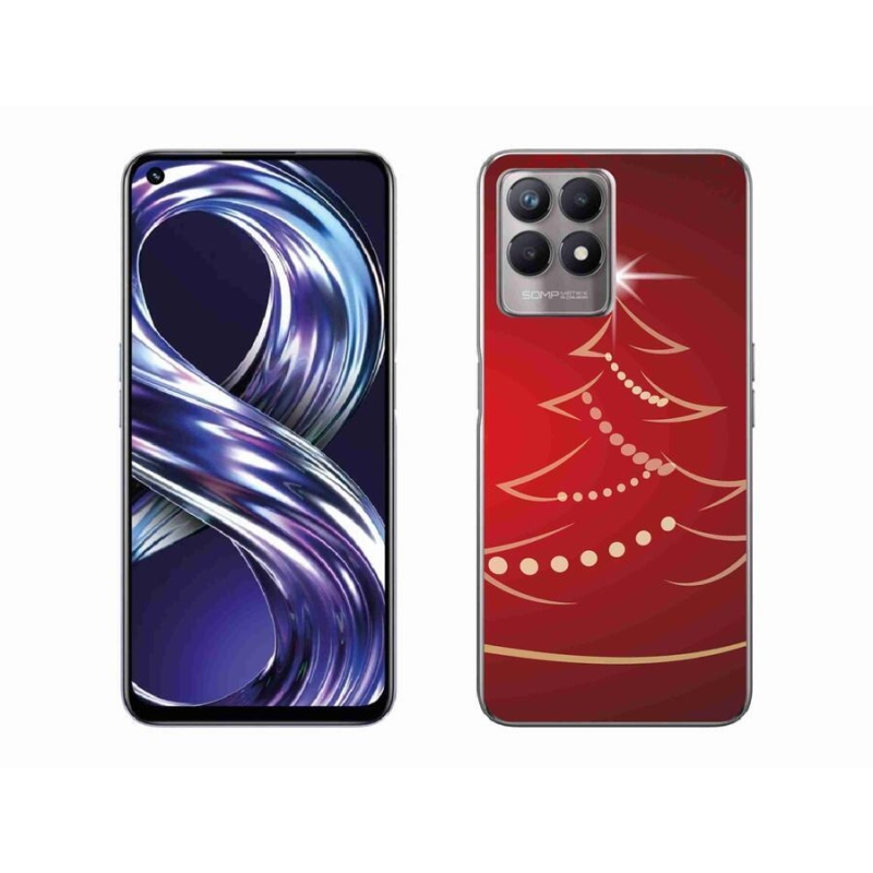 Gelový kryt mmCase na mobil Realme 8i - kreslený vánoční stromek
