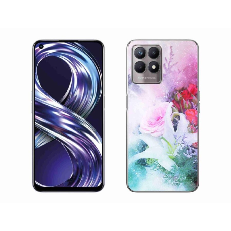 Gelový kryt mmCase na mobil Realme 8i - květiny 4