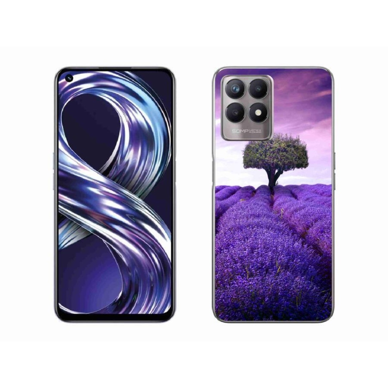 Gelový kryt mmCase na mobil Realme 8i - levandulová louka